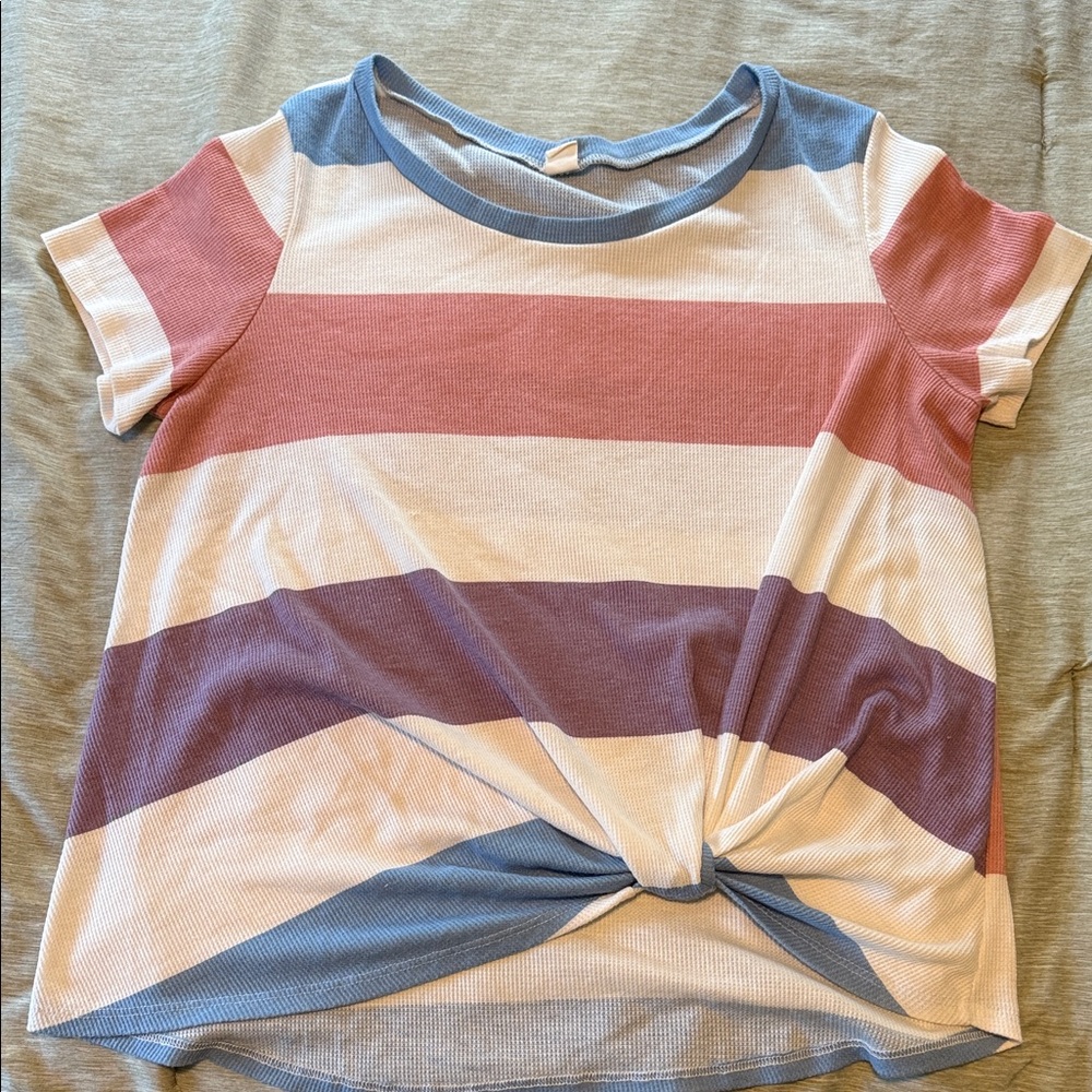 Striped Shirt with Knot Detail